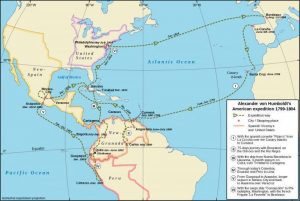 Mapa expedición Alenxander von Humboldt